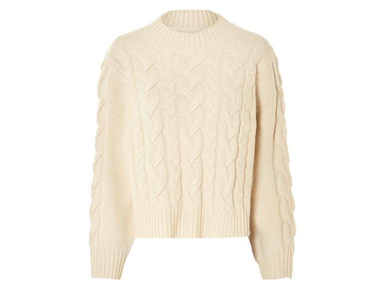 Beige kabelbreitrtrui.