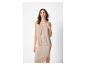 Beige gebreide rok en vest set.