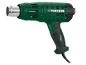 Groen en zwart heteluchtpistool met zilveren mondstuk en stroomkabel, model PHLGD 2000 E5.
