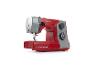 Rode en grijze naaimachine met de inscriptie 'Power Stitch 17' en 'VERITAS'.