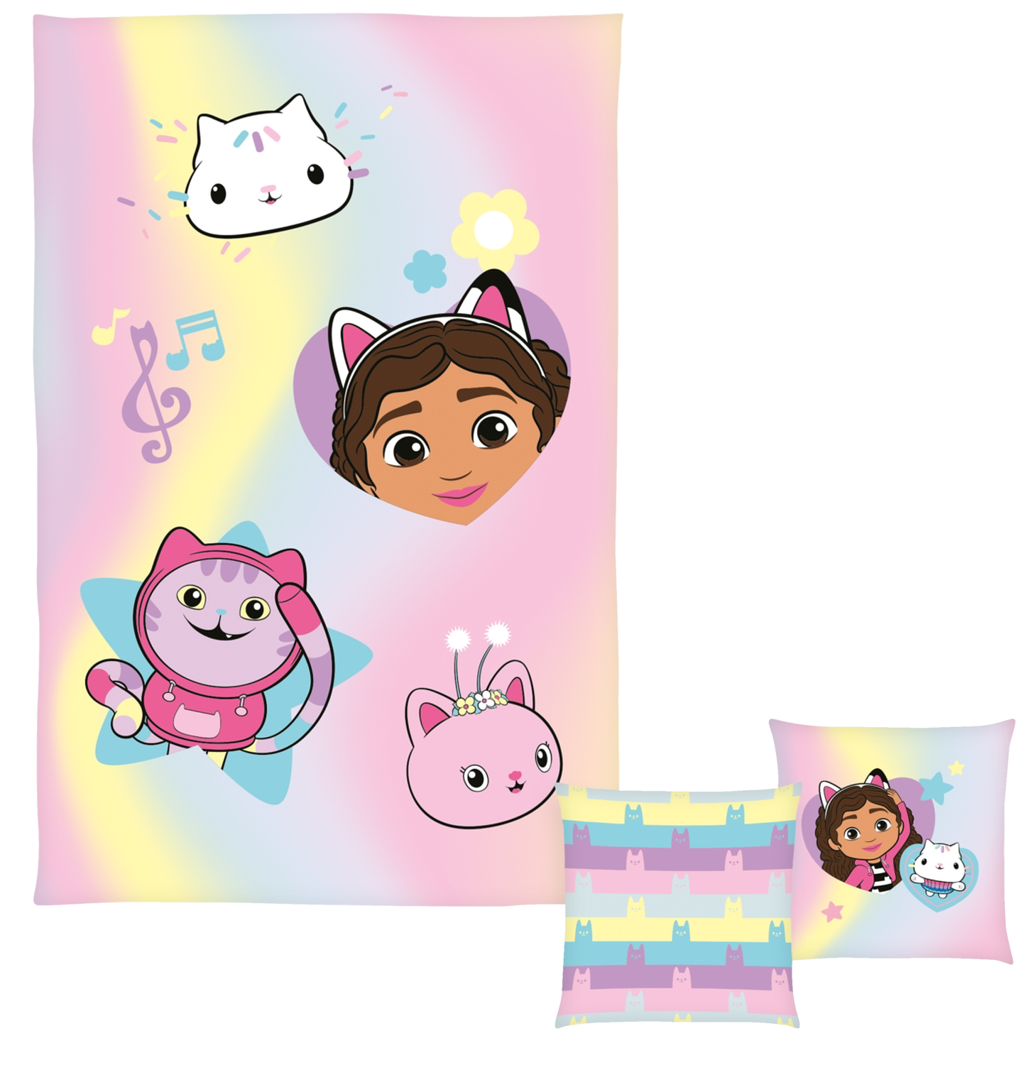 Gabby´s Dollhouse Plaid met kussen (Roze/geel) afbeelding