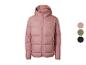 Roze gewatteerde jas met capuchon en rits, met extra kleuropties.