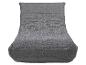 Grijze stoffen vloerkussen met geplooide rugleuning