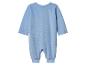 Lichtblauwe badstof baby romper, achterkant