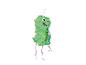 Groene dinosaurus piñata voor een verjaardagsfeest.