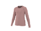 Langarm thermoshirt in oudroze met raglanmouwen.