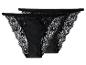 Twee paar zwarte kanten hoge taille slips