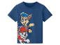 Blauw T-shirt met opdruk van twee puppy's in uniform