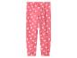 Roze kinder joggingbroek met witte madeliefjespatronen.