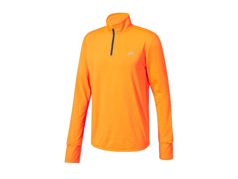 Een oranje lange mouwen shirt van Craft met een halve ritssluiting.