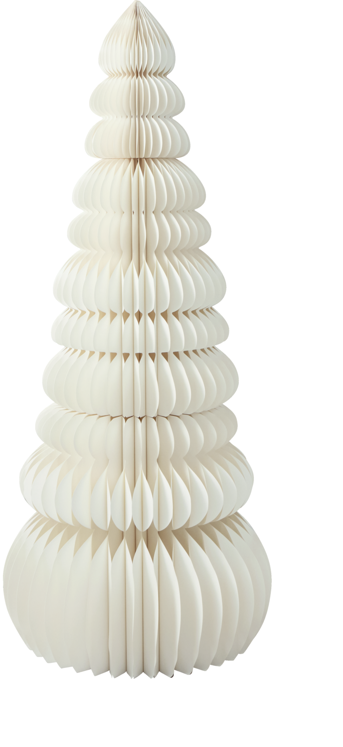 Papieren kerstboom, Ø80 x 180 cm (Wit)