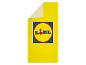 Gele handdoek met Lidl-logo.
