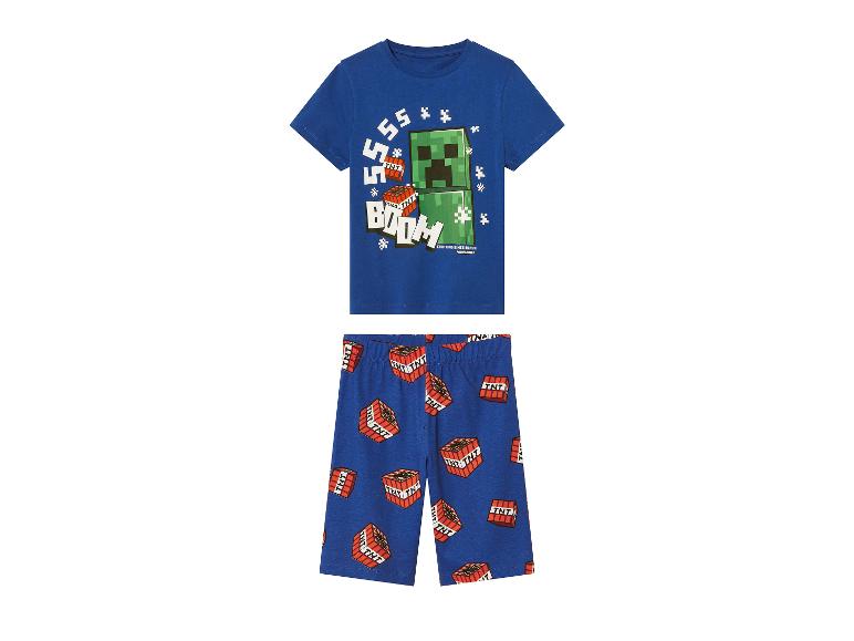 Minecraft kinderpyjama: Creeper shirt en TNT short.