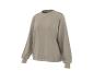 Een beige sweatshirt met lange mouwen en ronde hals.