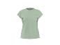 Lichtgroen dames sport T-shirt met korte mouwen en een klein logo op de borst.