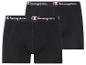 Twee zwarte Champion boxershorts.