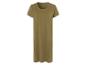 Eenvoudige, olijfgroene t-shirtjurk, minimalistische stijl.