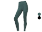 Sportleggings voor dames met zakken in donkergroen en zwart.