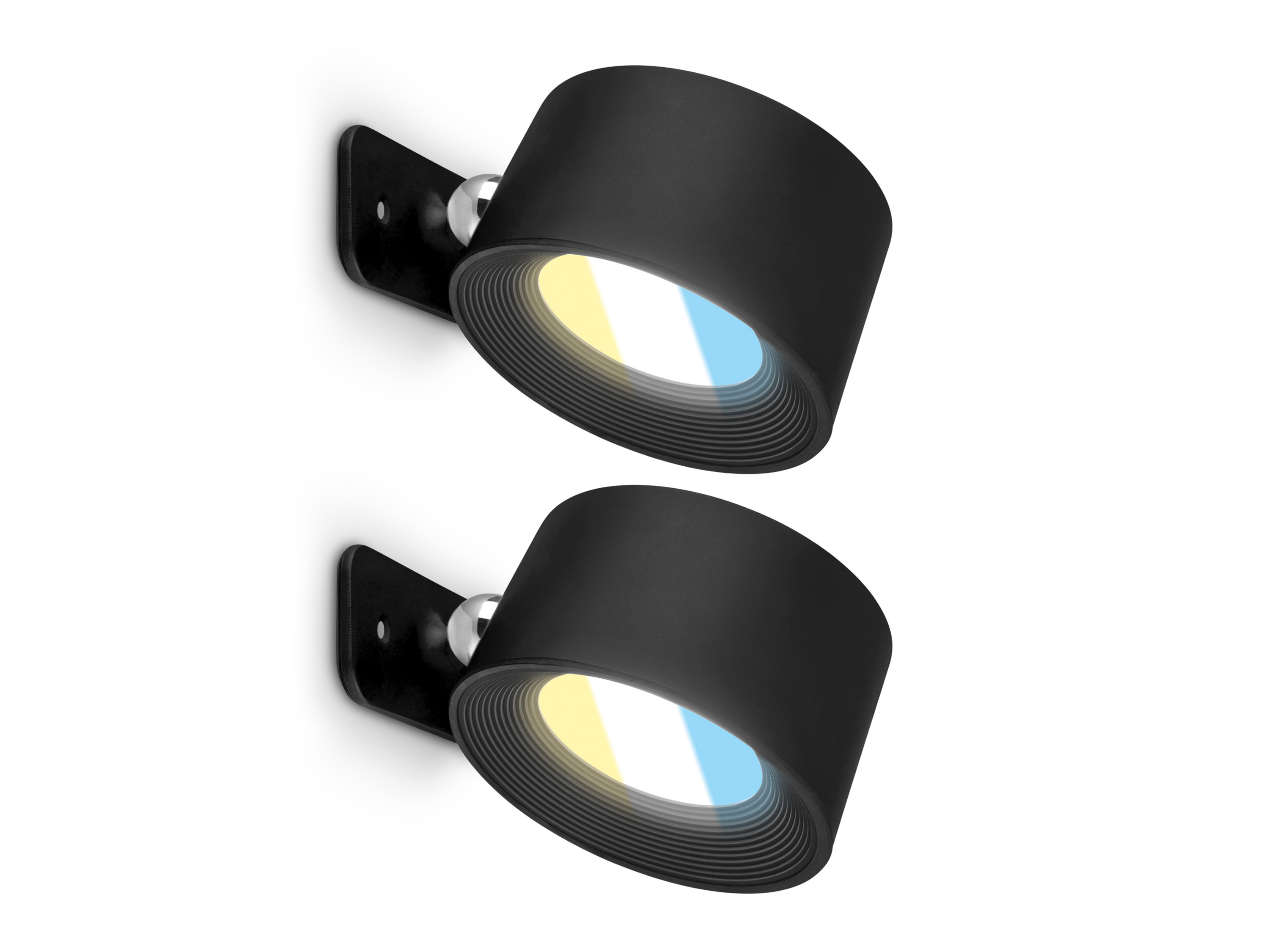 BRILONER Set van 2 draadloze wandlampen (Zwart)
