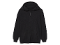 Zwarte hoodie met rits.