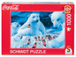 Een Schmidt puzzel met polarberen en Coca-Cola flessen.