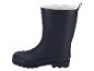 Donkerblauwe regenlaarzen met wollen voering.