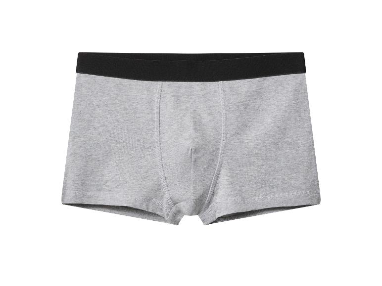 Grijze herenboxershort met zwarte elastische tailleband.