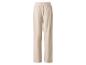 Beige wijde broek met elastische tailleband.