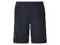 Donkerblauwe herenshorts met elastische tailleband en achterzak.