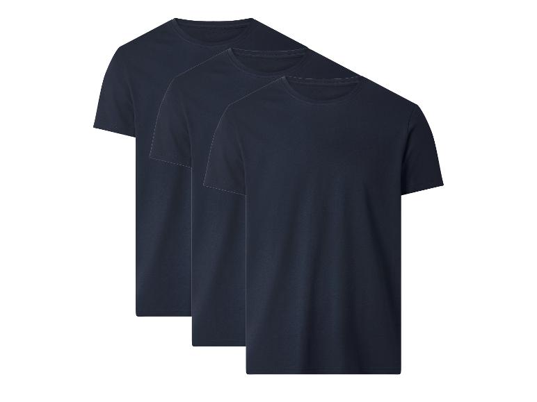 Verpakking van drie marineblauwe basic T-shirts met korte mouwen