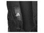 Zwarte rugzak met driestrepenlogo en mesh details