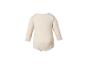 Baby romper met lange mouwen in gebroken wit, achteraanzicht.