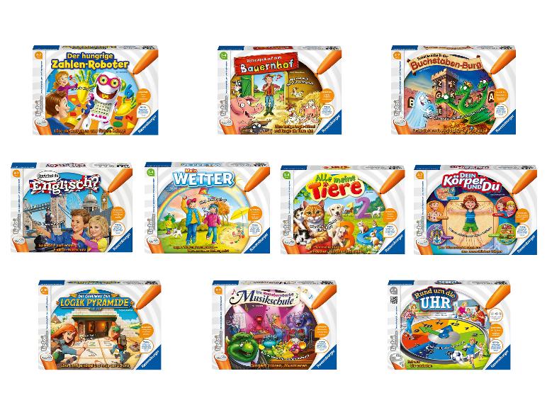 Negen educatieve spellen voor kinderen met thema's als cijfers, dieren, weer en het menselijk lichaam.