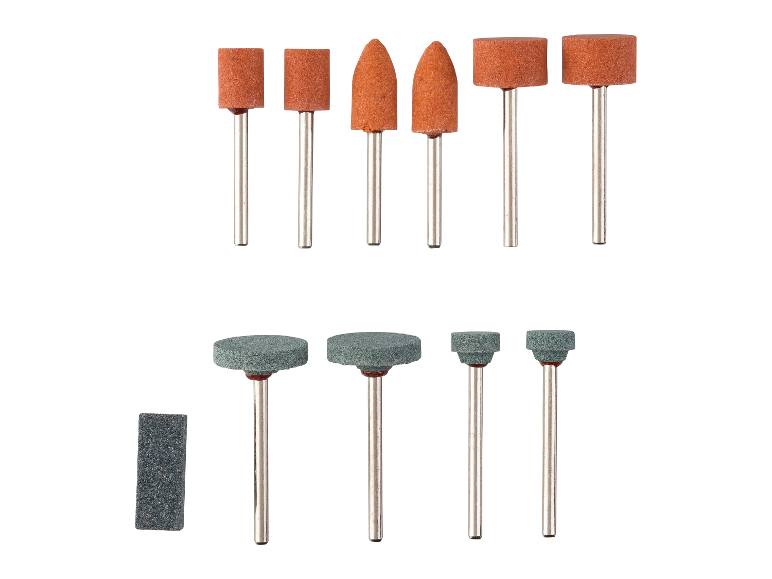 Assortiment slijpstenen voor gebruik met roterende gereedschappen.