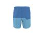 Tweekleurige blauwe zwemshort met elastische tailleband en achterzak.