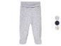 Grijze baby leggings met voetjes, beschikbaar in verschillende kleuren en prints.