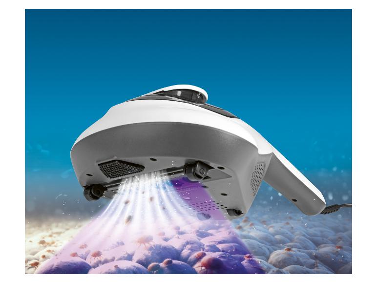 Stofzuiger reinigt huisstofmijten van een oppervlak met UV-licht.