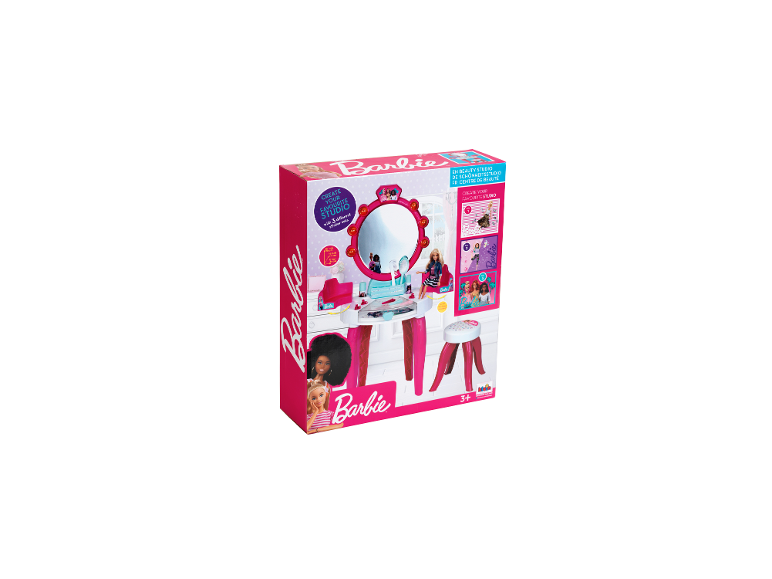 KLEIN Barbie kaptafel met accessoires in verpakking.