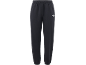 Zwarte joggingbroek met elastische taille en enkels, versierd met een klein wit logo.