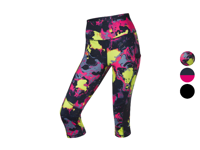 Geprinte sportleggings met verschillende kleuropties.