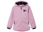 Roze softshell jas met capuchon voor meisjes.