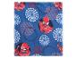 Blauwe handdoek met Spider-Man, spinnenwebben en de tekst 'SPIDER-MAN'.