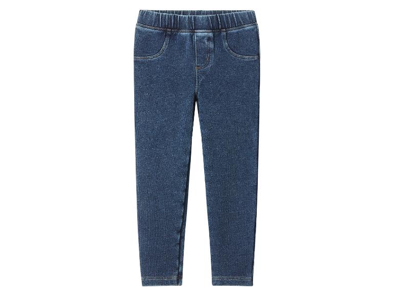 Blauwe denim jeggings voor kinderen met elastische taille en neppe zakken