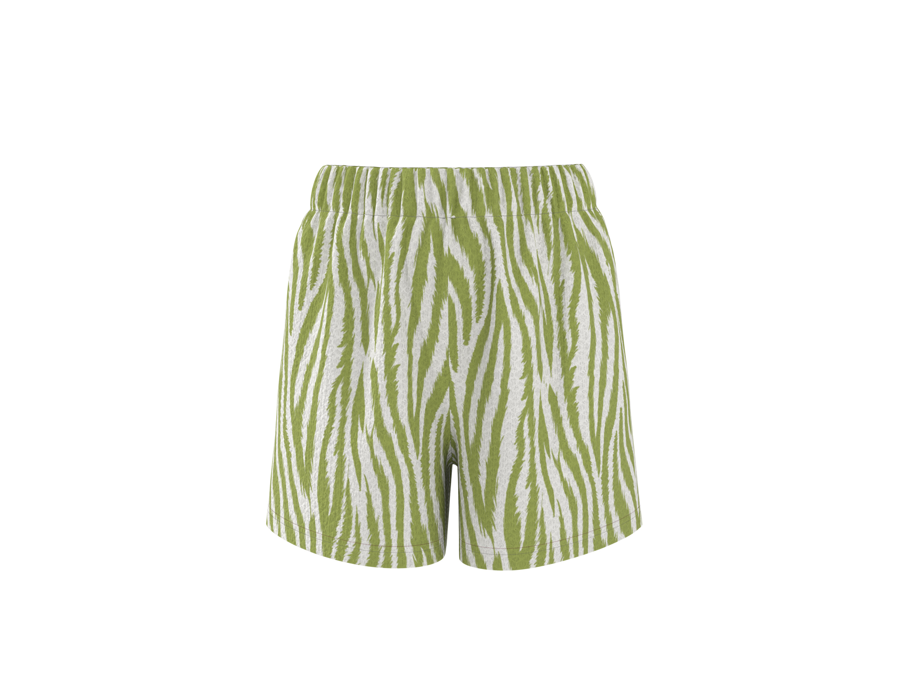 ESMARA Dames shorts met crinkle-structuur (Groen/print, S (36/38))