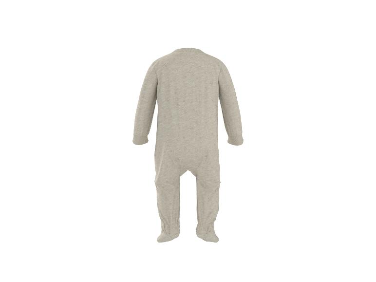Beige baby romper met sterrenpatroon, achteraanzicht.