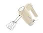 Crèmekleurige handmixer met metalen kloppers en de tekst '1973' aan de zijkant.