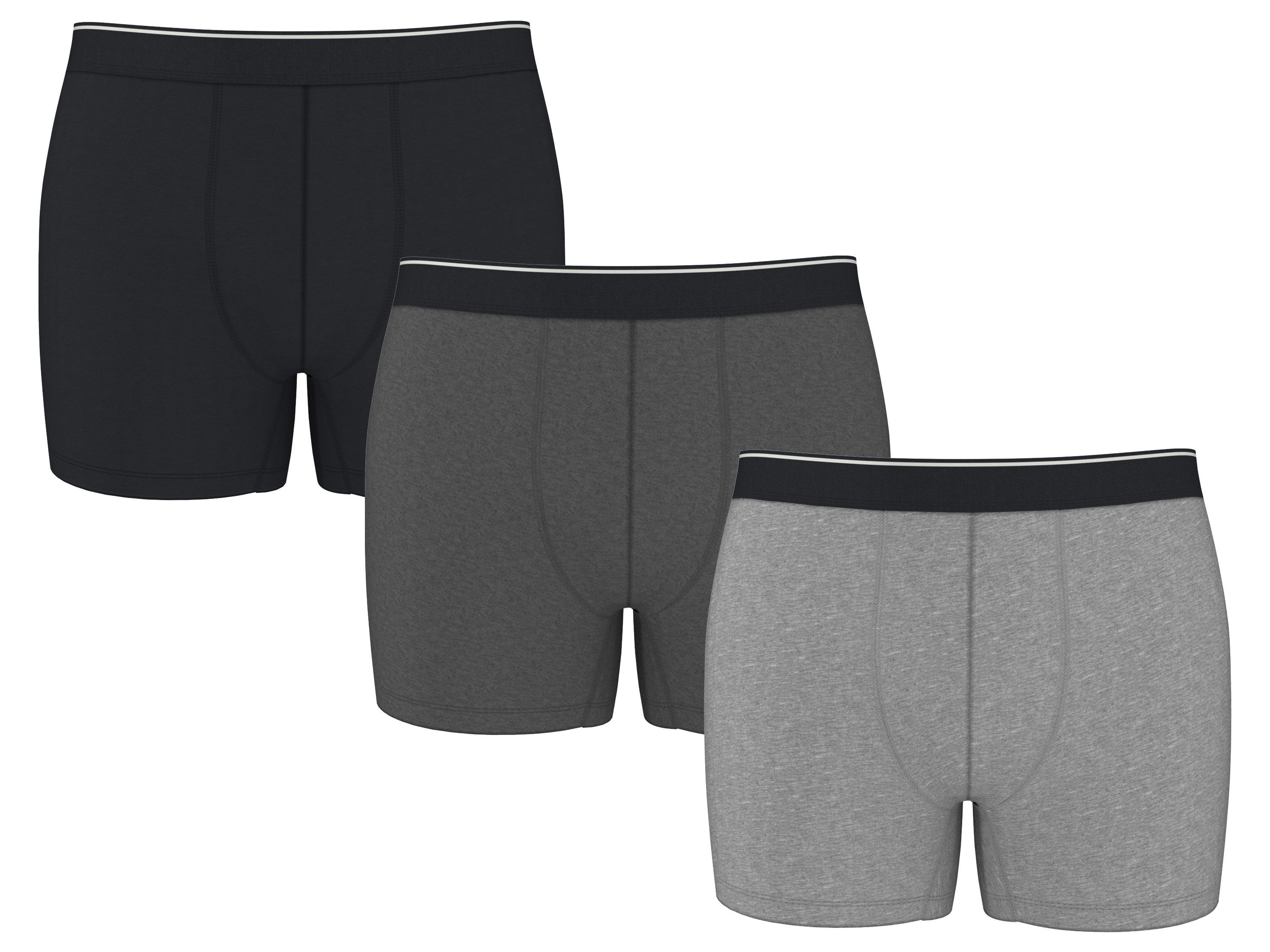 ESMARA MEN Set van 3 heren boxers (Zwart/grijs, XL)