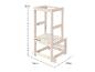 Houten leertoren met verstelbare hoogte, afmetingen 90x54x47cm.