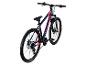 Blauwe en rode mountainbike met het merk 'STRAPPER' op het frame.