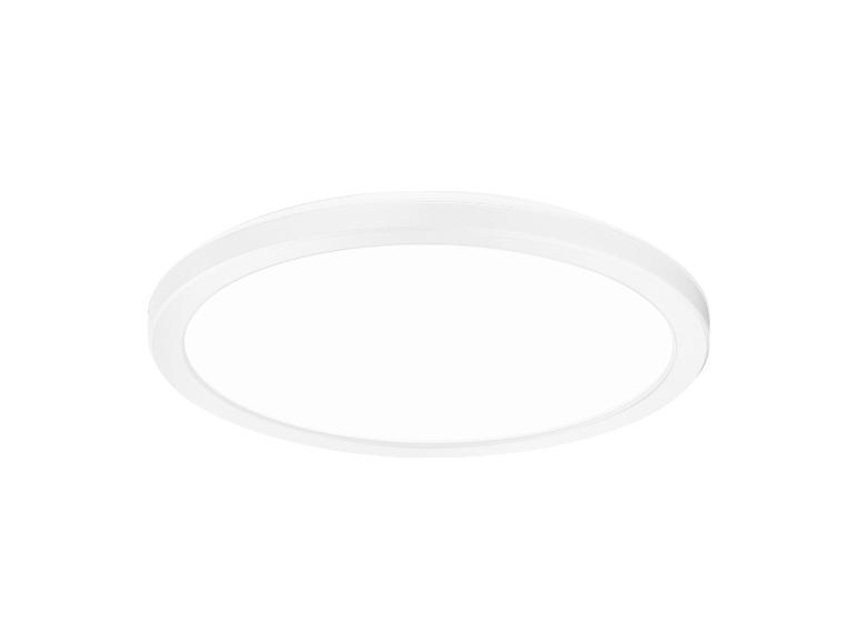 Witte, ronde plafondlamp met slank profiel